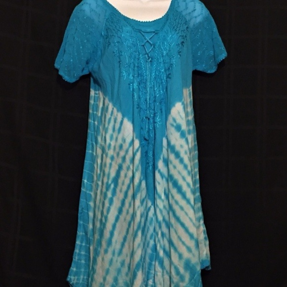 Blue & White Tie Dyed Dress